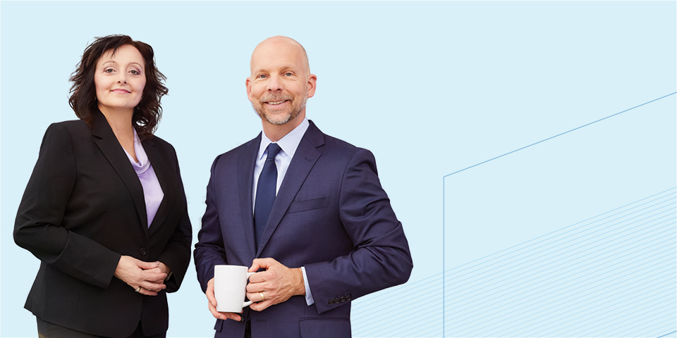 Two Nexus associates professionally dressed.