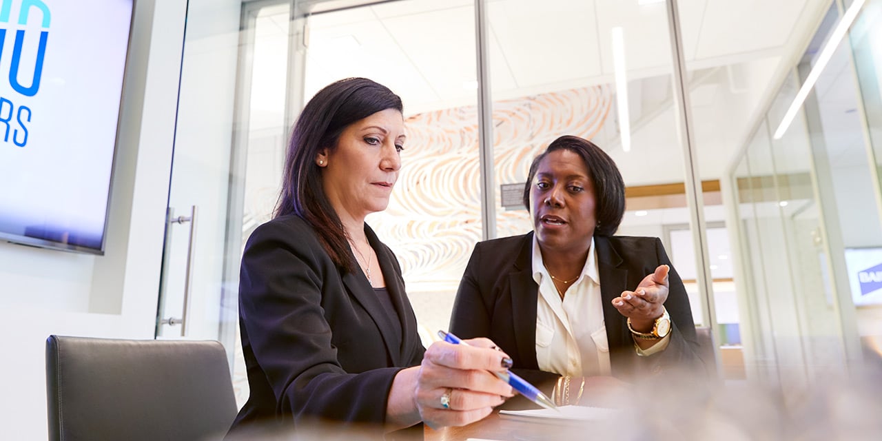 Photo of Jacci McCoy and Tammy Jelinek in Nexus office