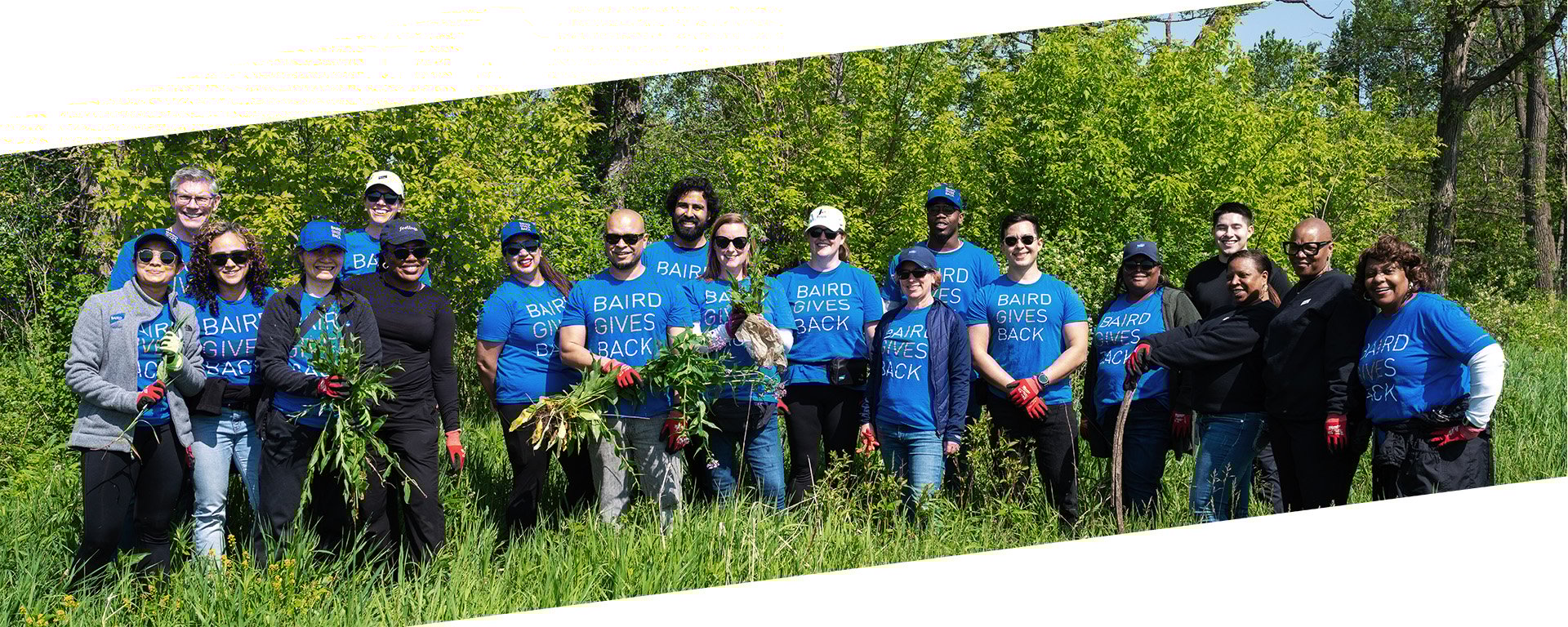 A group of Nexus associates volunteering at a nature center