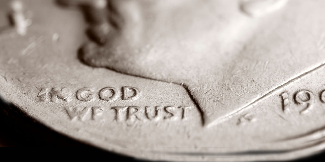 Closeup image of a quarter coin